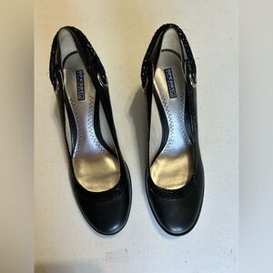 Sperry Top Sider Women’s Wedge Dress Shoe Leather Pumps 10M  Black Business Work